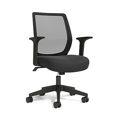 Gray MyOfficeInnovations 24419911 Mesh Back and Fabric Task Chair 